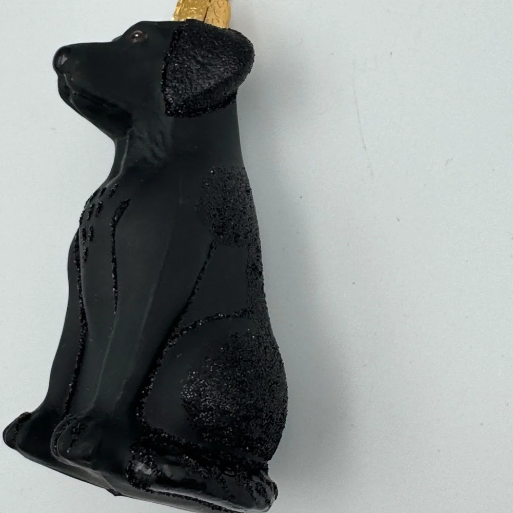 Old World Christmas BLACK LABRADOR Glass Ornament With Box‎ NEW